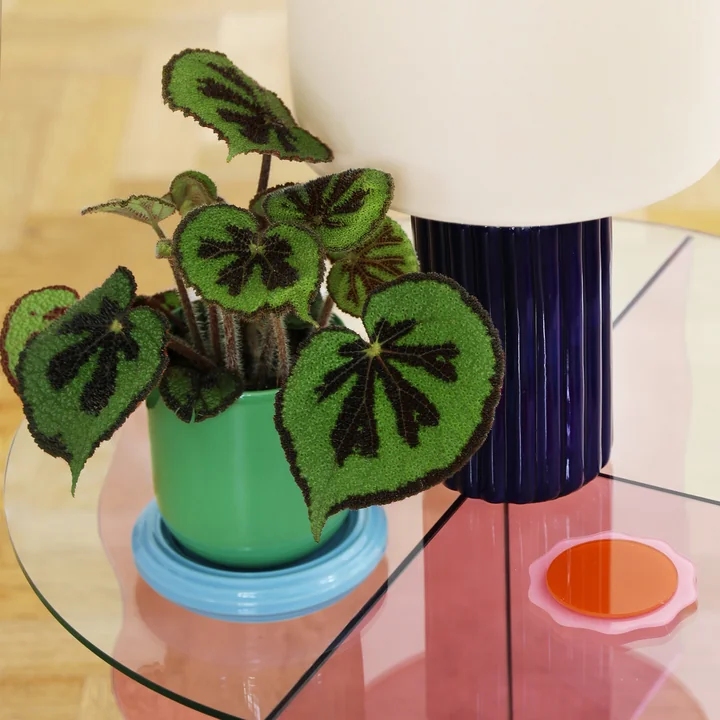 & klevering - Churros Flower pot, Ø 14.5 x 15 cm, green / blue