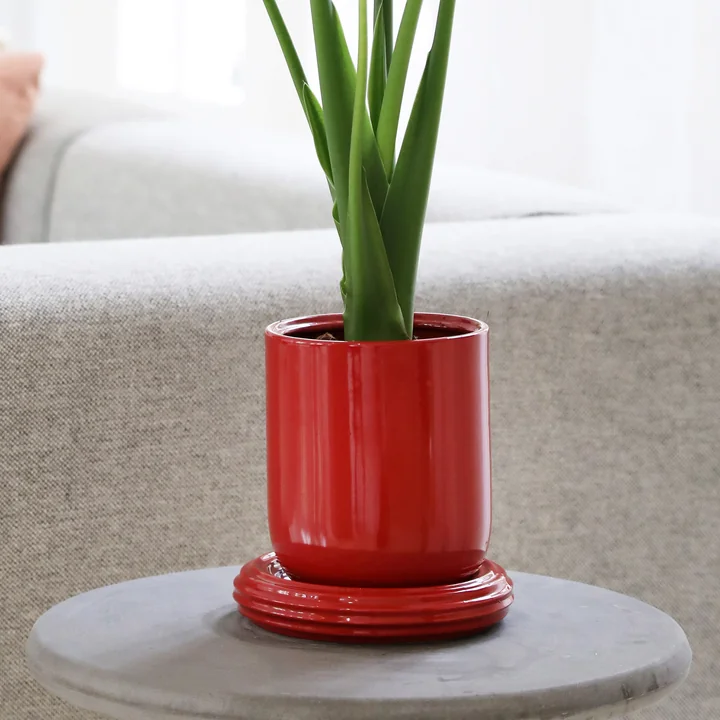 & klevering - Churros Flower pot, Ø 19.5 x 21 cm, burgundy