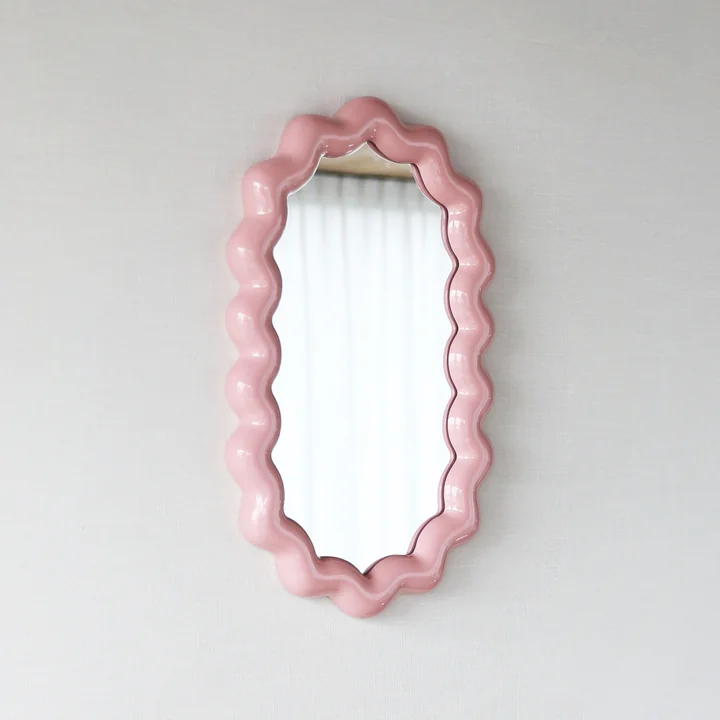 & klevering - Zigzag mirror, 31.5 x 52.5 cm, blush