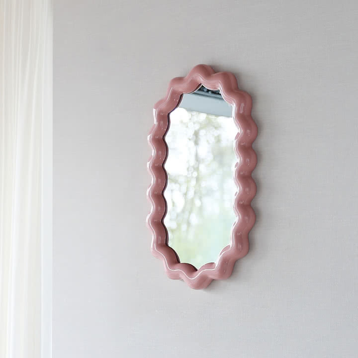& klevering - Zigzag mirror, 31.5 x 52.5 cm, blush