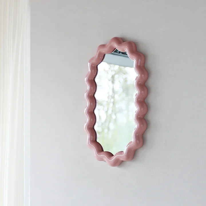 & klevering - Zigzag mirror, 31.5 x 52.5 cm, blush