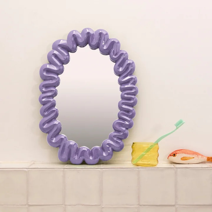 & klevering - Dribble mirror, 29.5 x 41.5 cm, purple