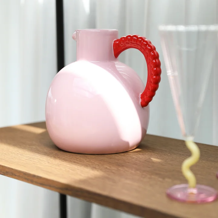 & klevering - Perle carafe, 2.5 l, pink / red