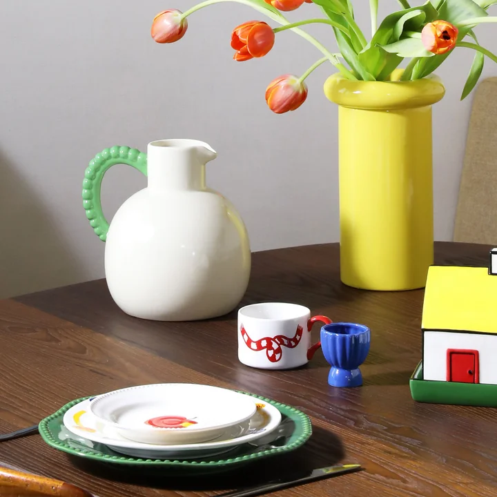 & klevering - Perle carafe, 2.5 l, green / cream