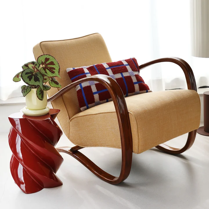 & klevering - Plano cushion 50 x 30 cm, red / blue