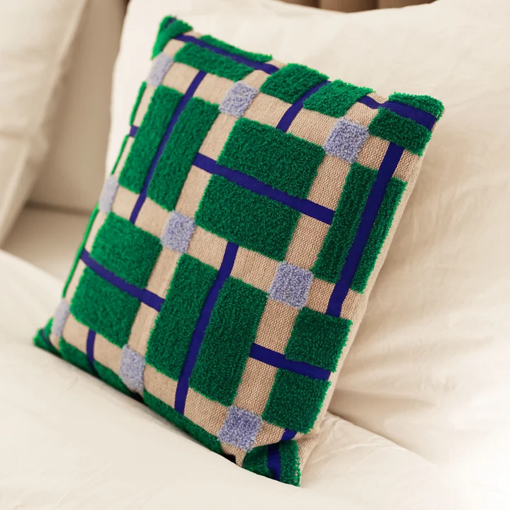 & klevering - Plano cushion 40 x 40 cm, blue / green