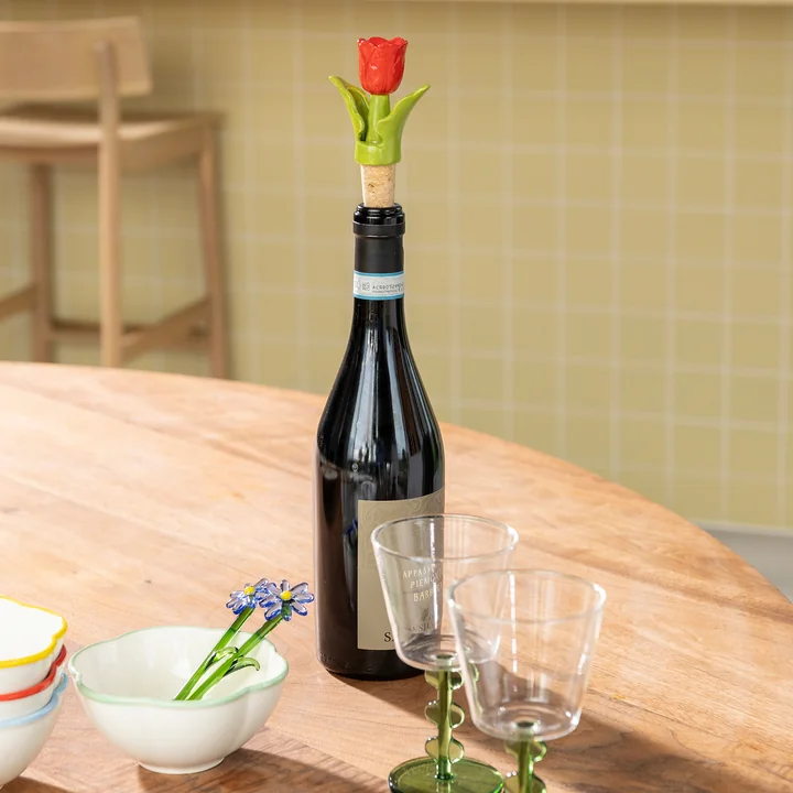 & klevering - Tulip bottle stopper, red