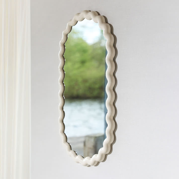 & klevering - Zigzag mirror 85 x 45 cm, off-white