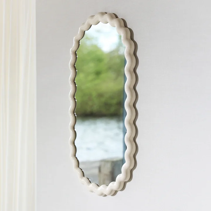 & klevering - Zigzag mirror 85 x 45 cm, off-white