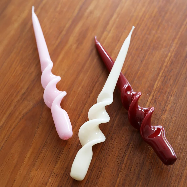 & klevering - Alpha Stick candles, red (set of 3)