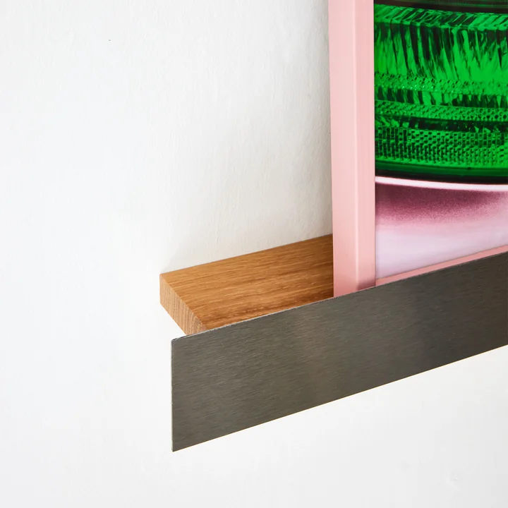 Gallery Shelf, 80 x 10 cm, dark oak / brushed steel from Paper Collective