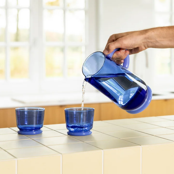 Dew carafe 1 L, blue by & klevering