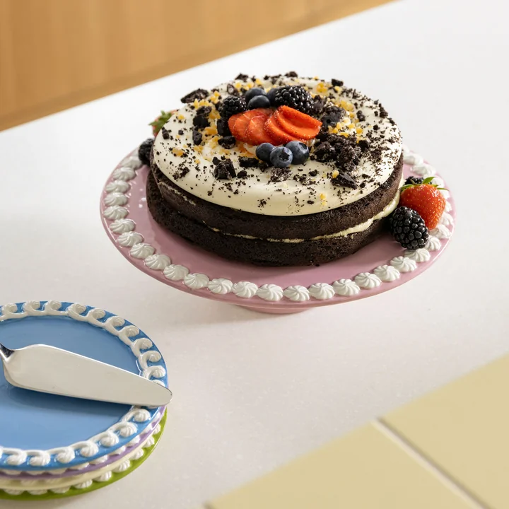 Whip cake plate, Ø 26 x 8 cm, pink by & klevering