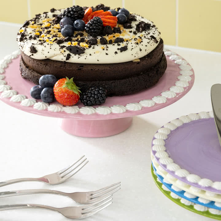 Whip cake plate, Ø 26 x 8 cm, pink by & klevering