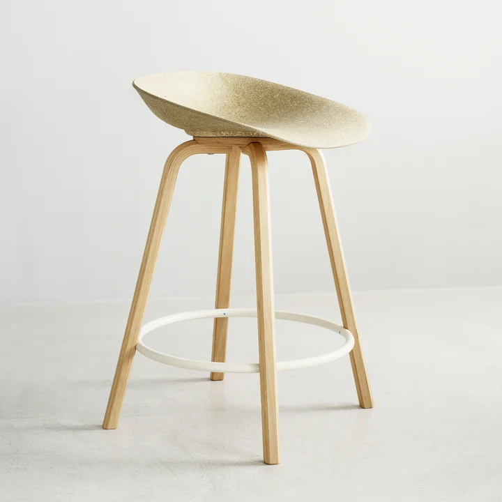 Normann Copenhagen - Mat bar stool 65 cm, hemp / cream