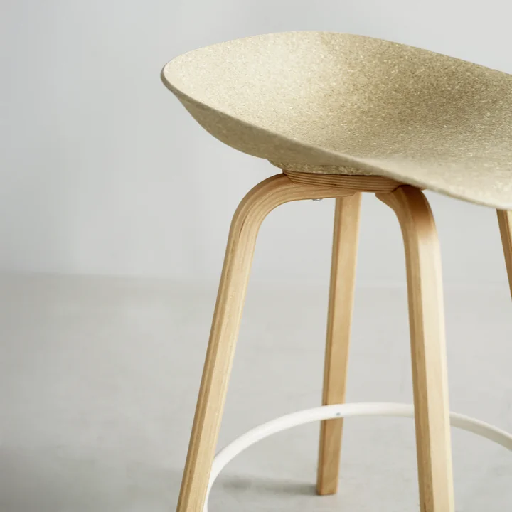 Normann Copenhagen - Mat bar stool 65 cm, hemp / cream