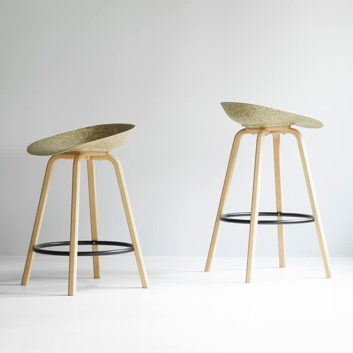 Normann Copenhagen - Mat bar stool 65 cm and 75 cm, seaweed / black