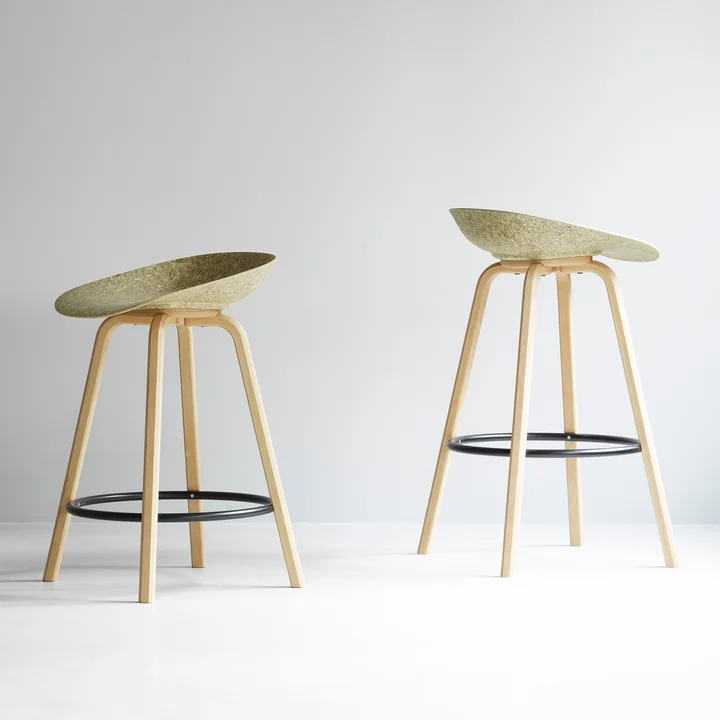 Normann Copenhagen - Mat bar stool 65 cm and 75 cm, seaweed / black