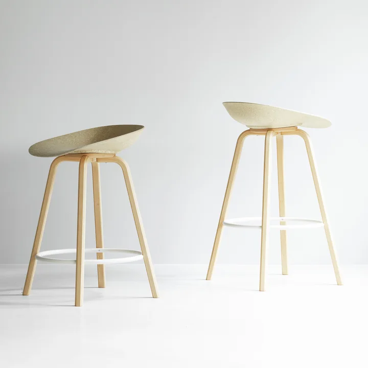 Normann Copenhagen - Mat bar stool 65 cm and 75 cm, hemp / cream