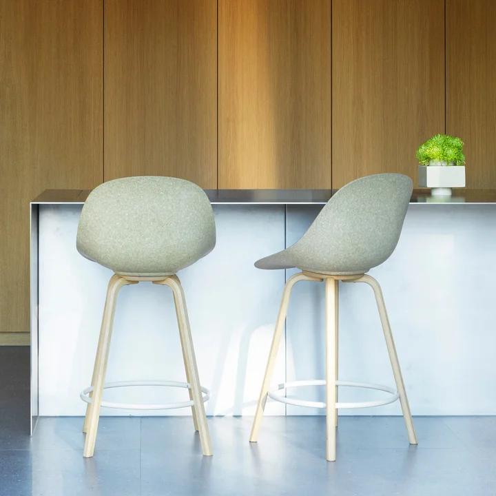 Normann Copenhagen - Mat bar stool 65 cm, hemp / cream