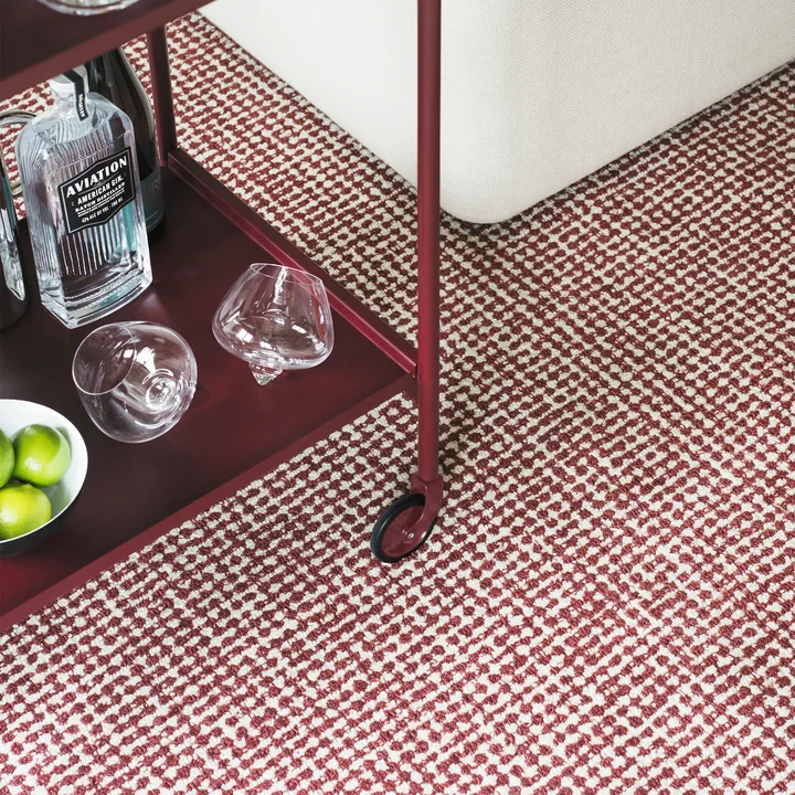 Normann Copenhagen - Flick carpet, off white / burgundy