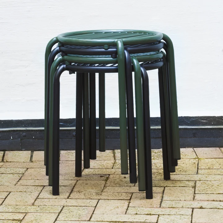 Normann Copenhagen - Vig stool, dark green and black