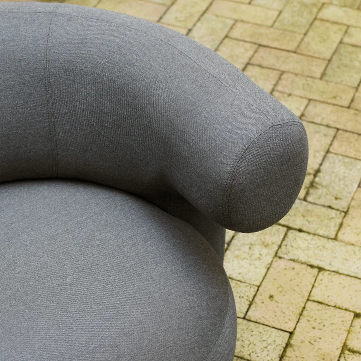 Normann Copenhagen - Burra outdoor lounge chair with reverse swivel function, chestnut (Natté 10102)