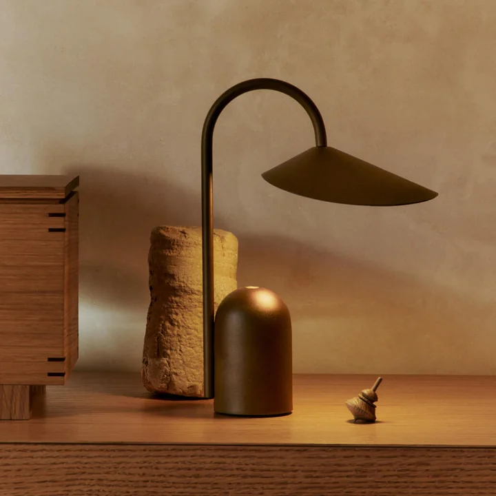 Ferm Living - Arum Rechargeable LED table lamp, dark chocolate