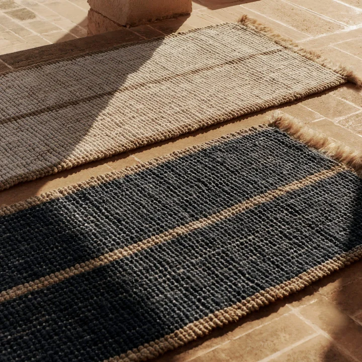 Ferm Living - Athens Stripes carpet runner, 80 x 200 cm, natural / off-white