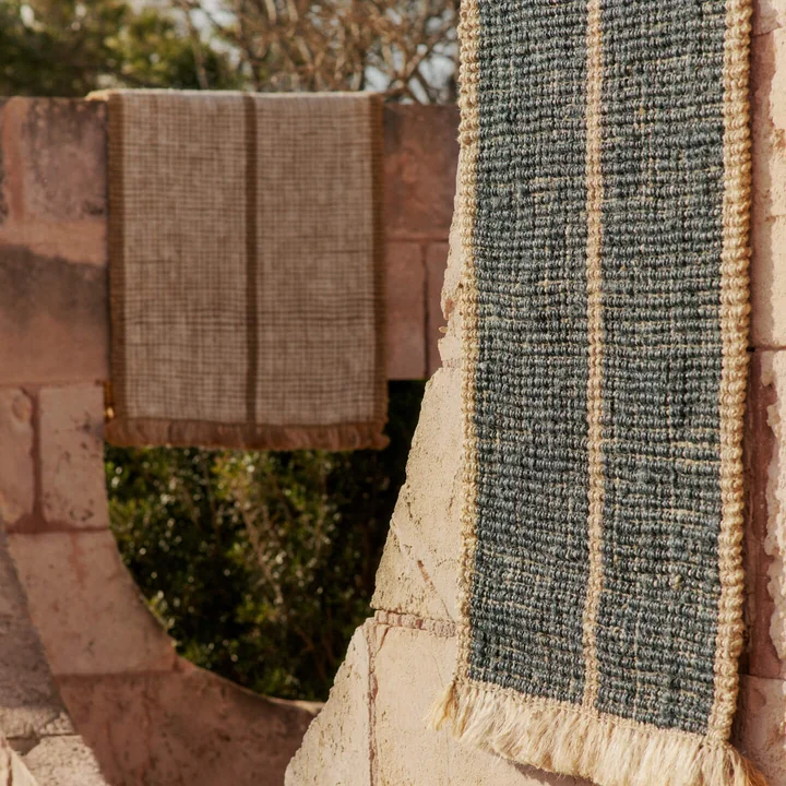 Ferm Living - Athens Stripes carpet runner, 80 x 200 cm, natural / off-white