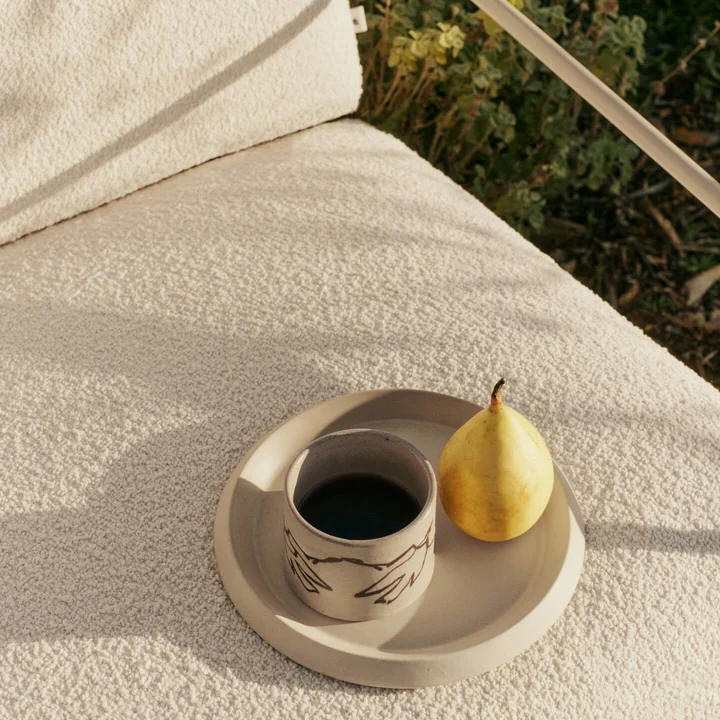 Ferm Living - Desert Outdoor 2-seater sofa, cashmere / off-white (Pure Bouclé)