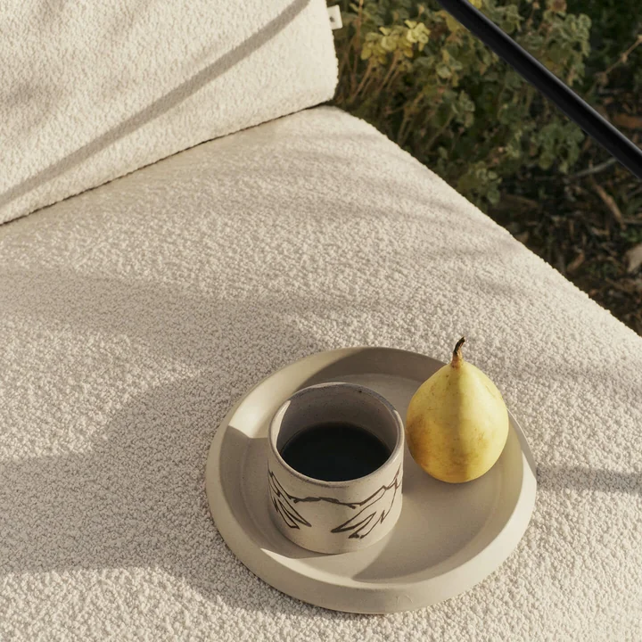 Ferm Living - Desert Outdoor armchair, black / off-white (Pure Bouclé)