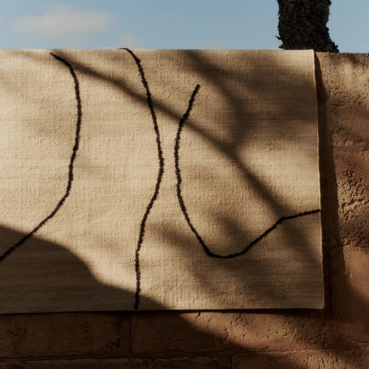 Ferm Living - Gesso jute rug, 200 x 300 cm, off-white / dark fig