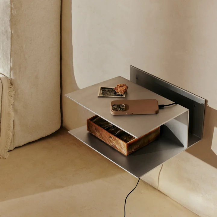 Ferm Living - Lager Bedside table, aluminum