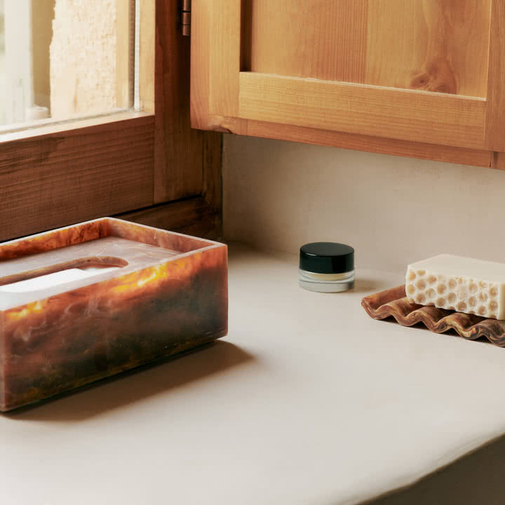 Ferm Living - Mist cosmetic tissue box, sugar kelp