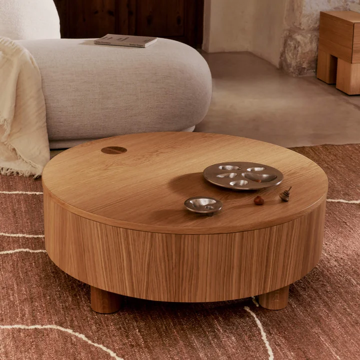 Ferm Living - Olles storage table, natural oak