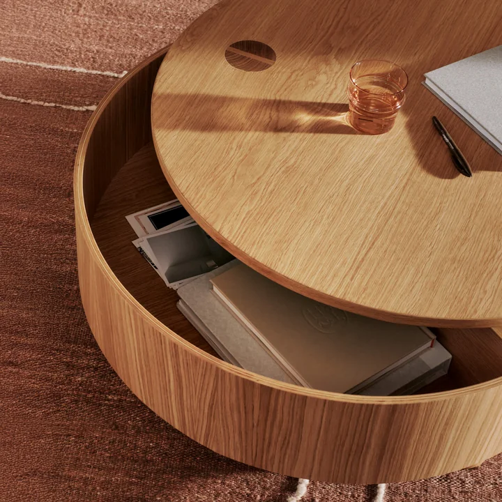 Ferm Living - Olles storage table, natural oak