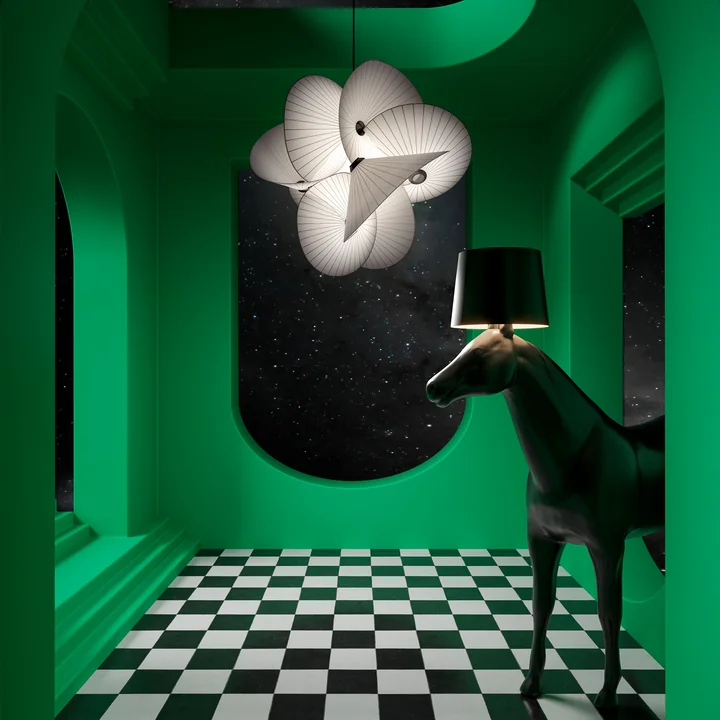 Moooi - Serpentine pendant light 8, Large, white / black