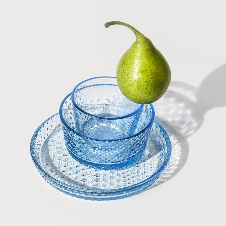 Iittala - Tundra bowl, plate and glass, aqua