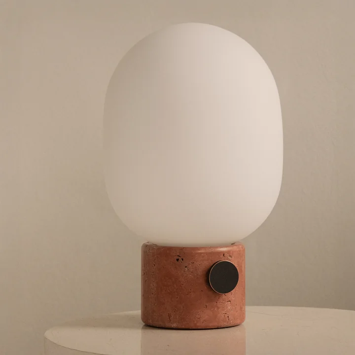 Audo - JWDA Table lamp, travertine red / brass