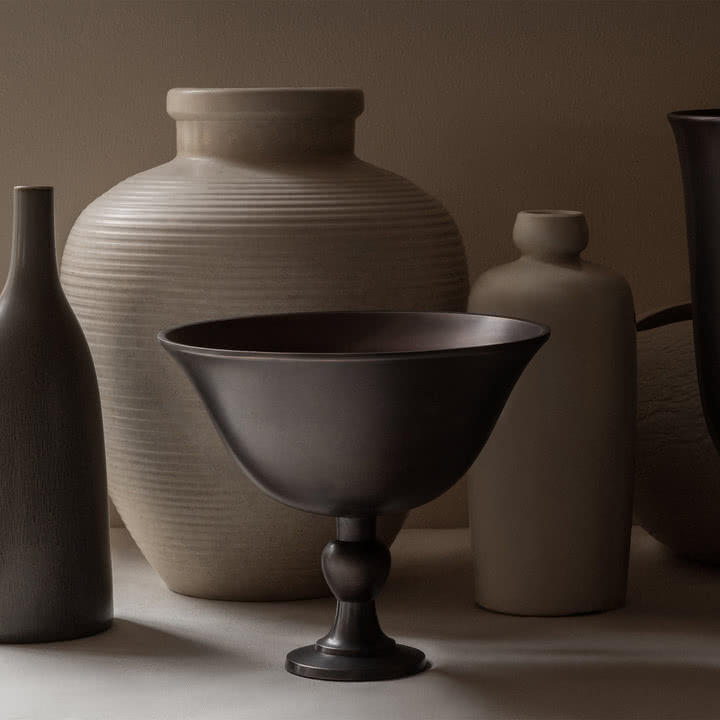 Audo - Pavot bowl, h 17.6 cm, dark brown