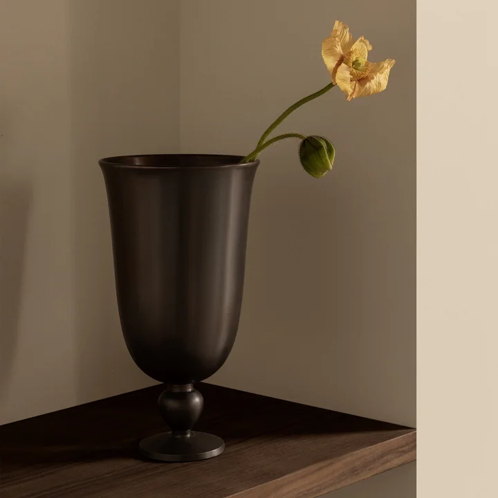 Audo - Pavot Vase, h 28.7 cm, dark brown