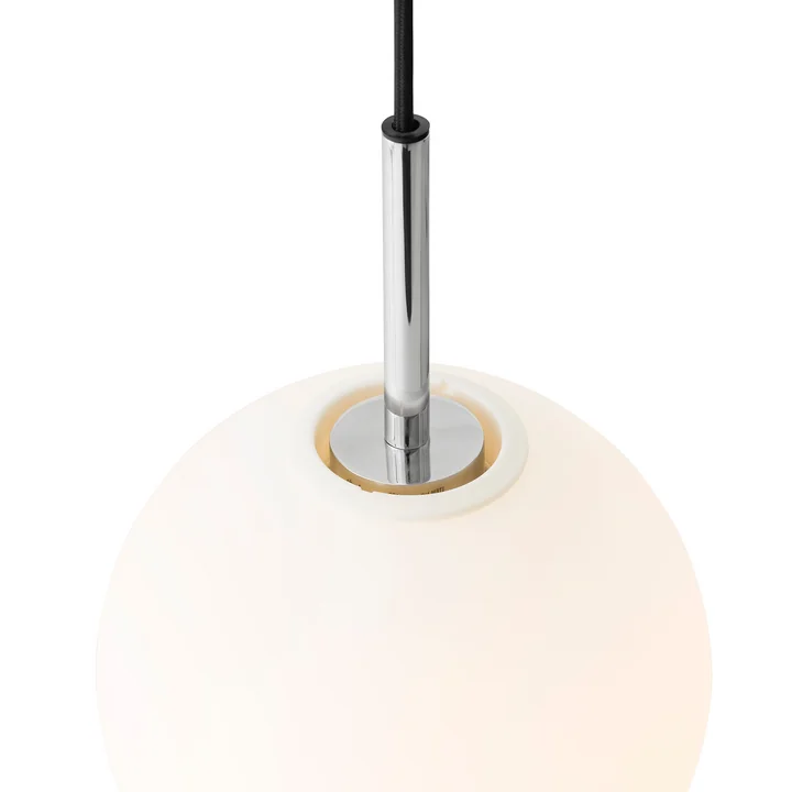 Audo - TR pendant light, polished steel / matt opal bulb