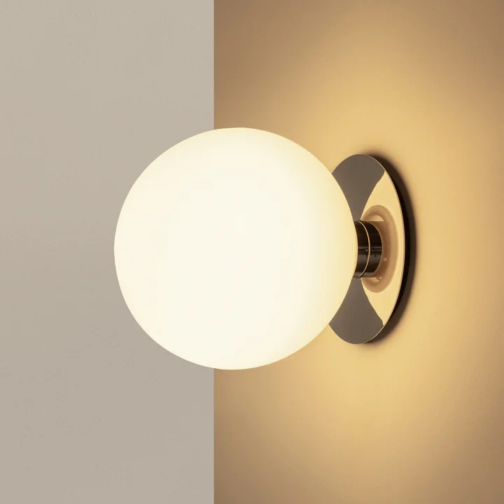 Audo - TR wall and ceiling light, polished steel / matt opal light source