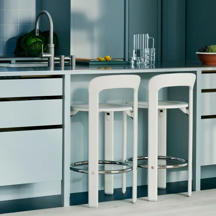 HAY - Rey Bar stool, 65 cm, cream white (standard glides)