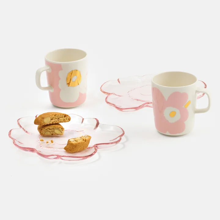 Marimekko - Unikko glass plate, 20 cm, pink