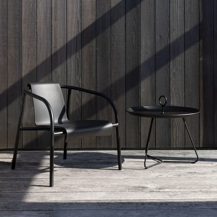 HOUE - Eyelet Side table, Ø 45 cm, black