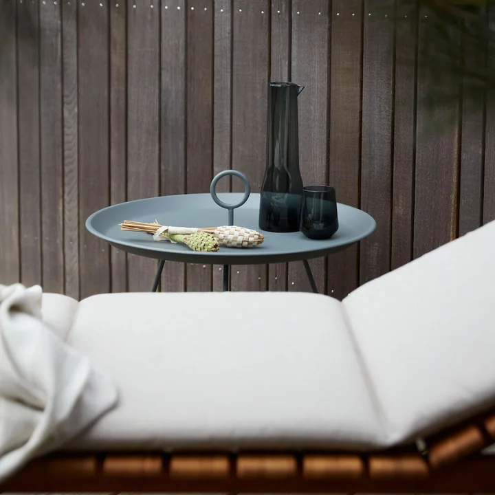 HOUE - EYELET Side table, Ø 45 cm, dark gray