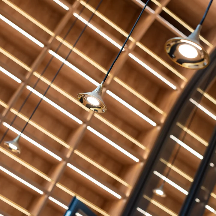 Artemide - Unterlinden LED pendant light, brass with black cable