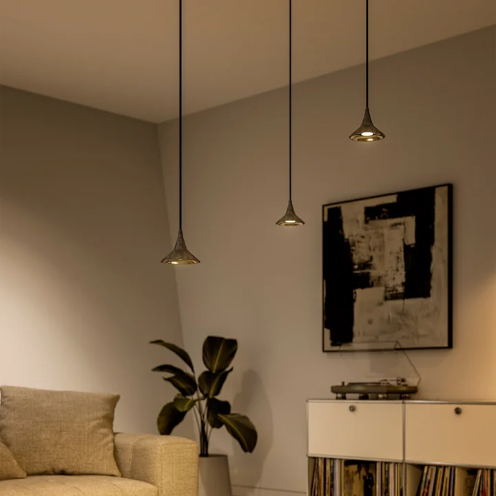 Artemide - Unterlinden LED pendant light, brass with black cable